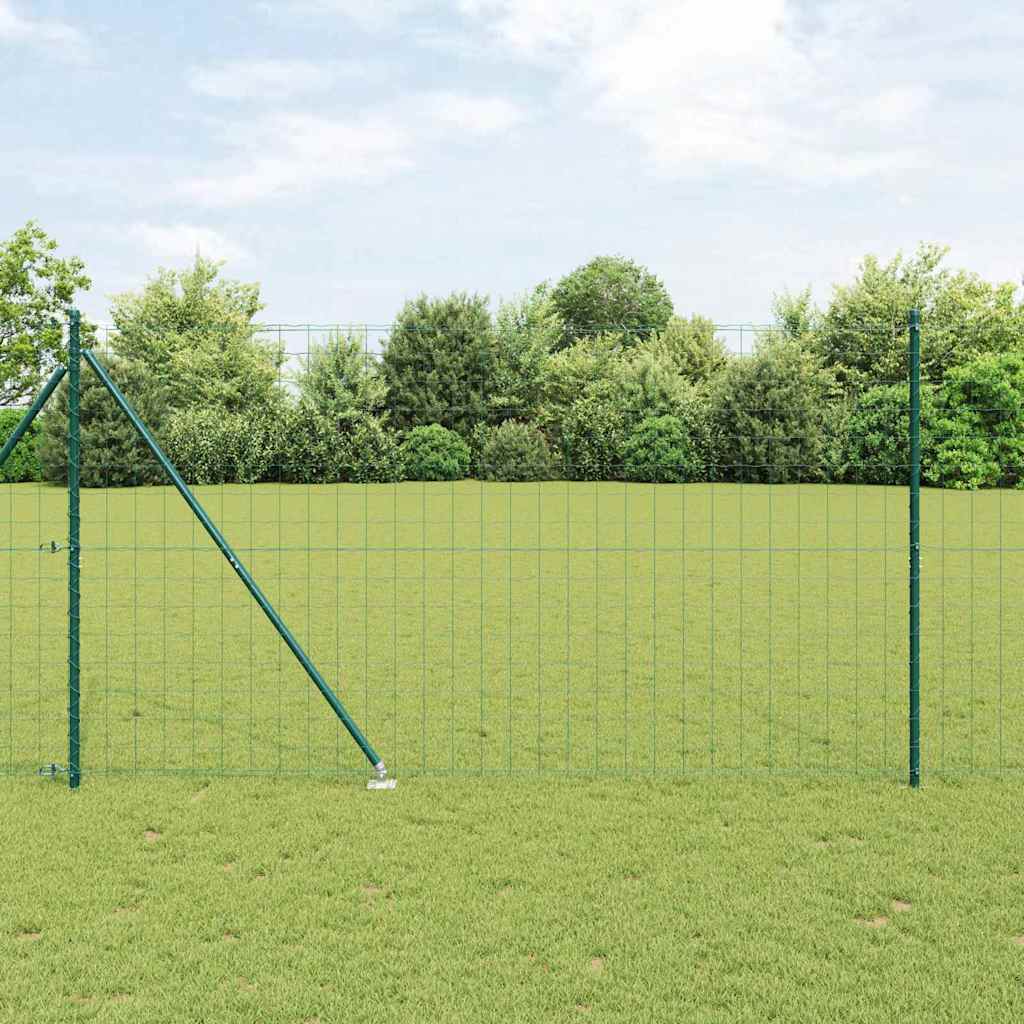Ograda s postovima Zelena 1,6 x 10 m Čelik i PVC