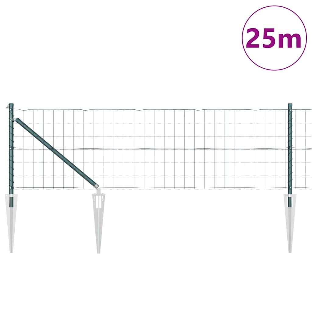 Euro ograda s špicama 25 x 0,4 m Čelik premazan PVC-om Zelena
