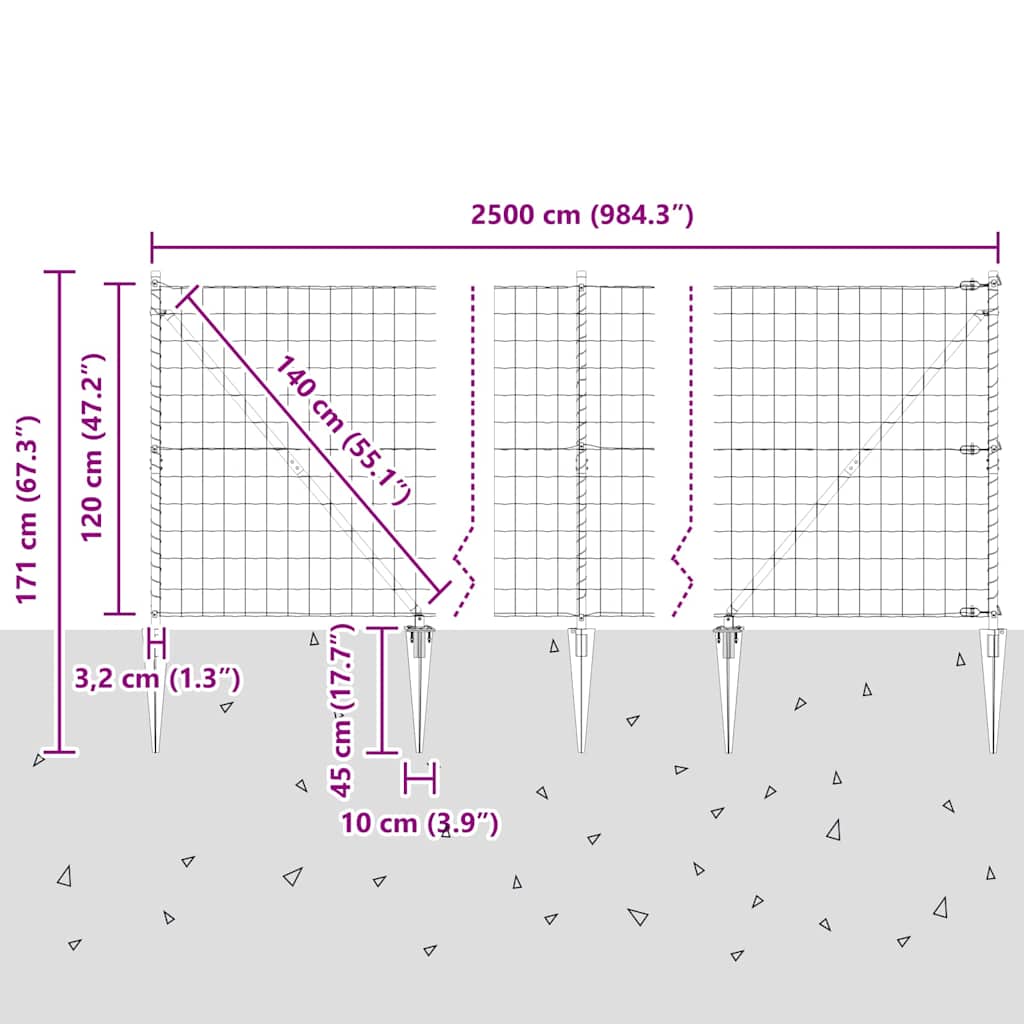 Ograda s postovima Zelena 1,2 x 25 m Čelik i PVC
