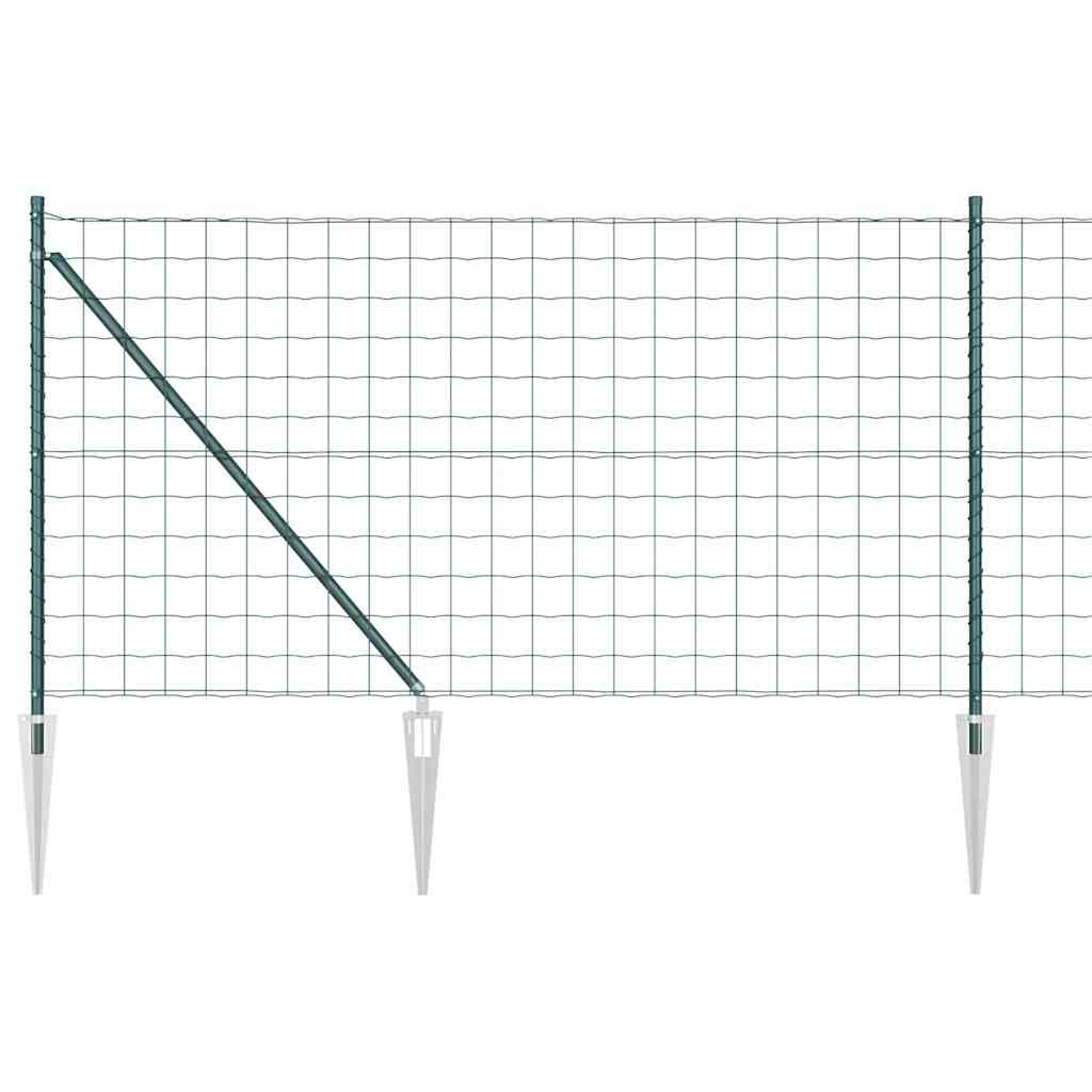 Ograda s postovima Zelena 1 x 25 m Čelik