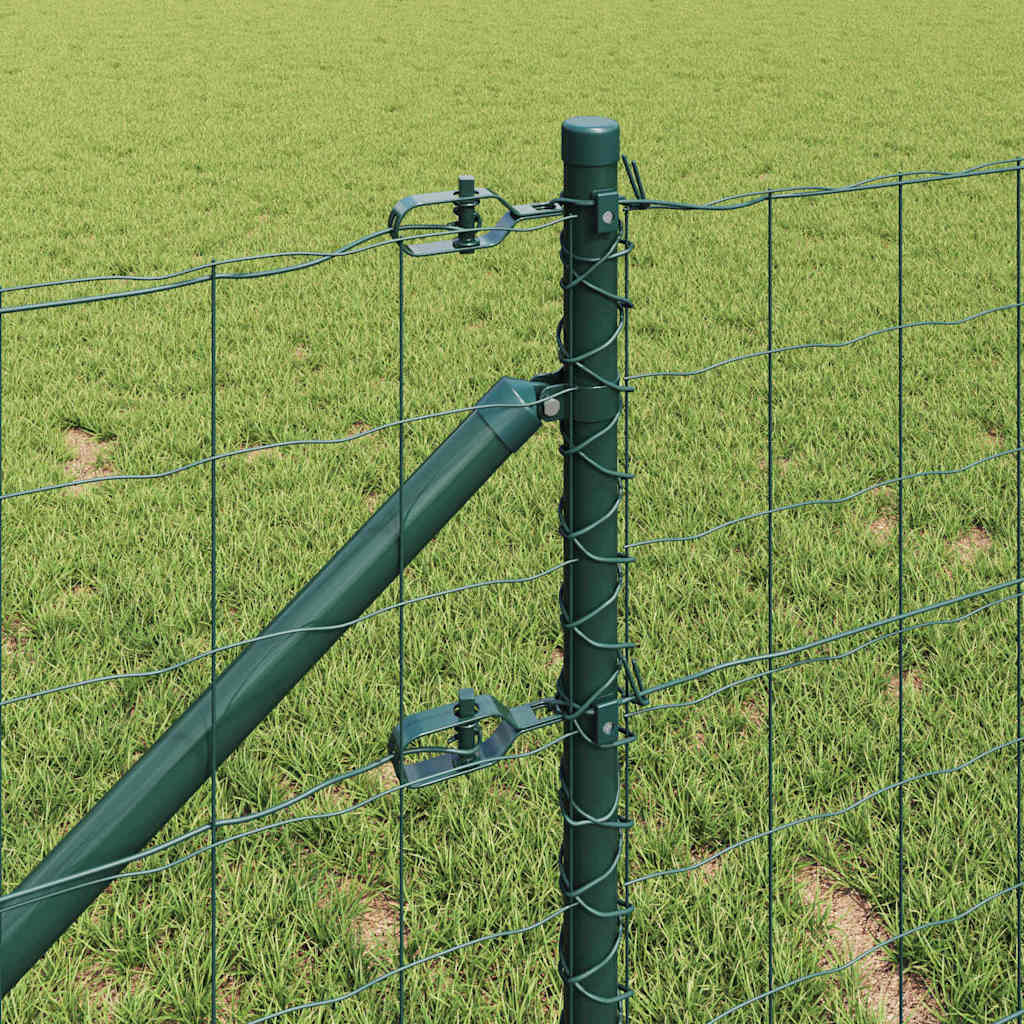 Ograda s postovima Zelena 0,4 x 50 m Čelik i PVC