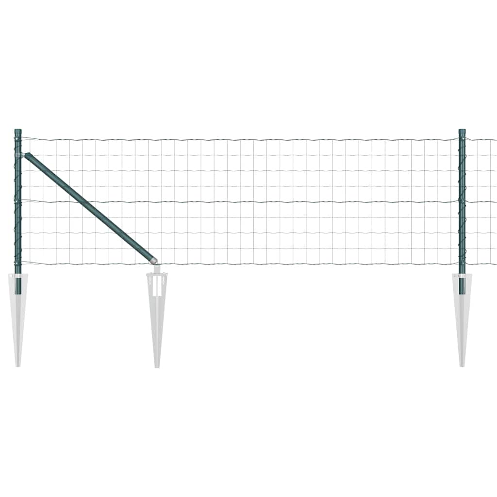 Ograda s postovima Zelena 0,4 x 25 m Čelik i PVC