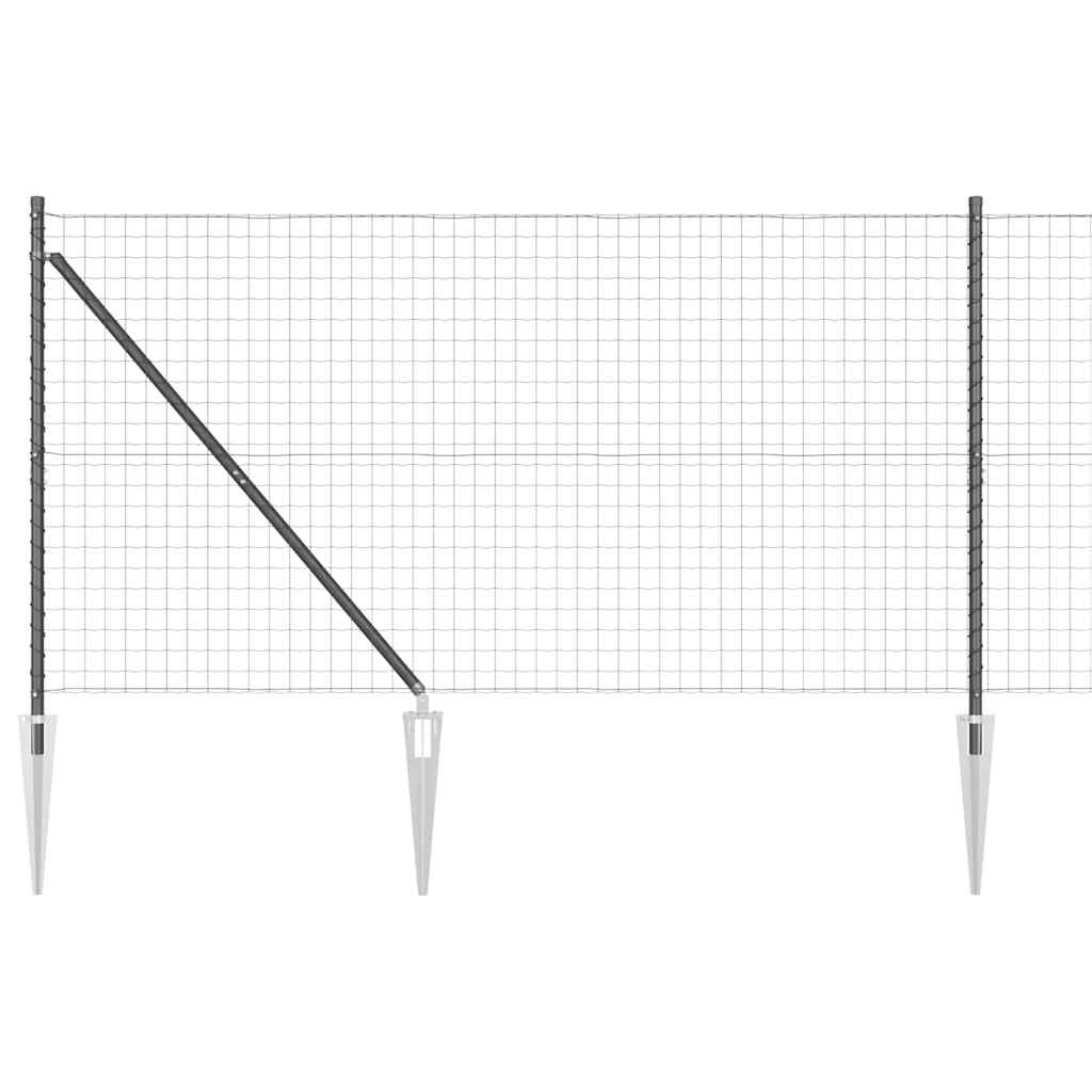 Ograda s postovima Siva 1,2 x 10 m Čelik i PVC