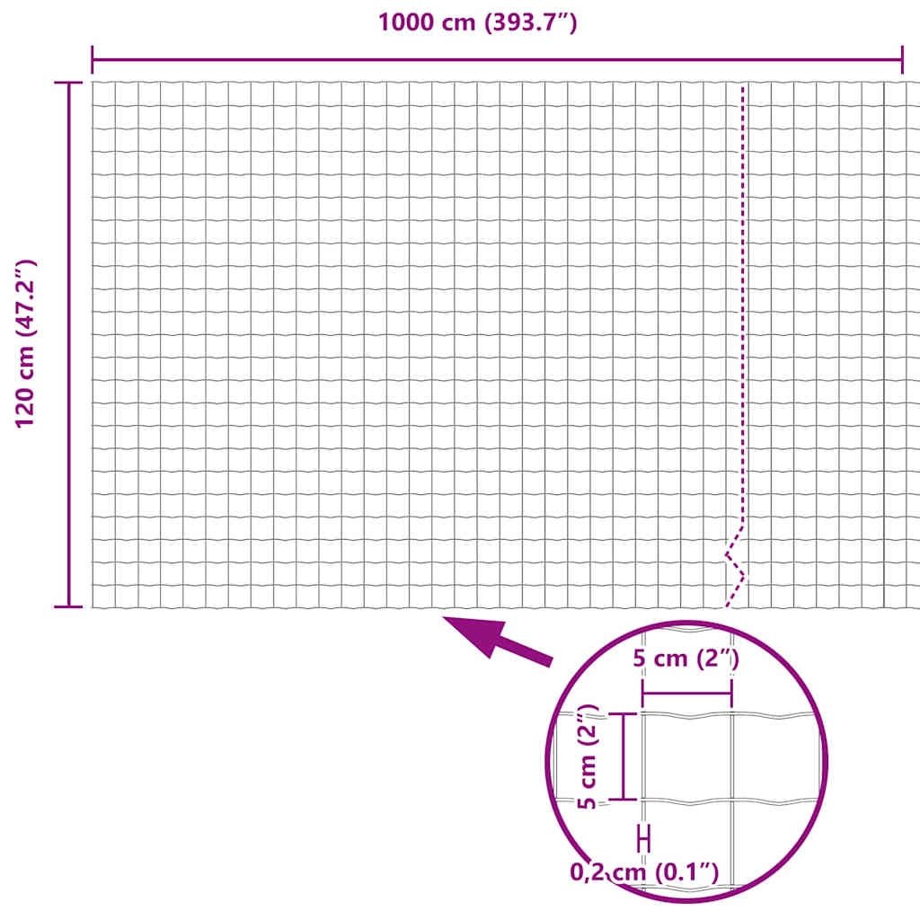 Ograda s postovima Siva 1,2 x 10 m Čelik i PVC
