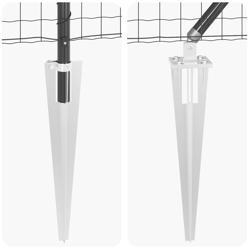 Ograda s postovima Siva 1,4 x 10 m Čelik i PVC