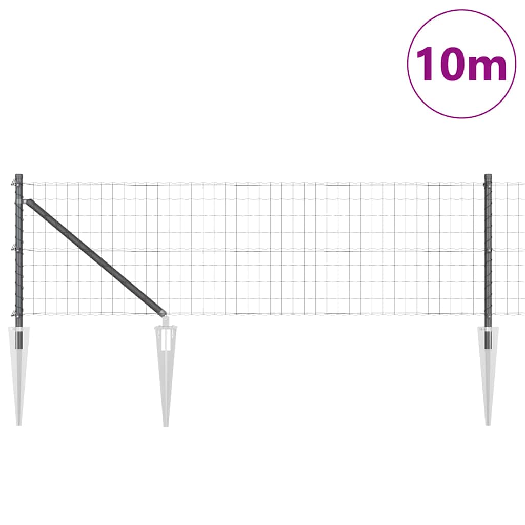 Euro ograda s špicama 10 x 0,4 m Čelik premazan PVC-om Siva