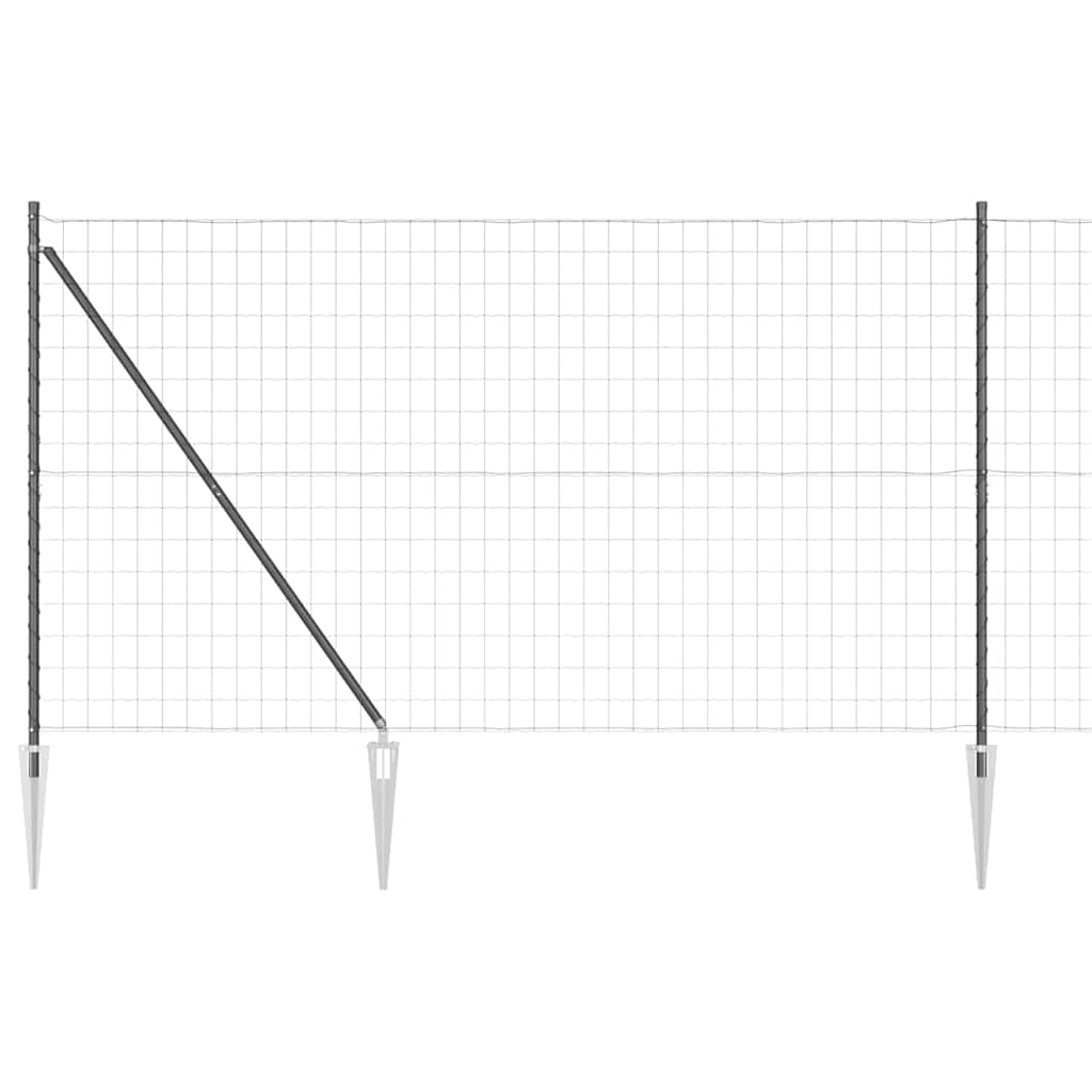 Euro ograda s špicama 10 x 1,5 m Čelik premazan PVC-om Siva