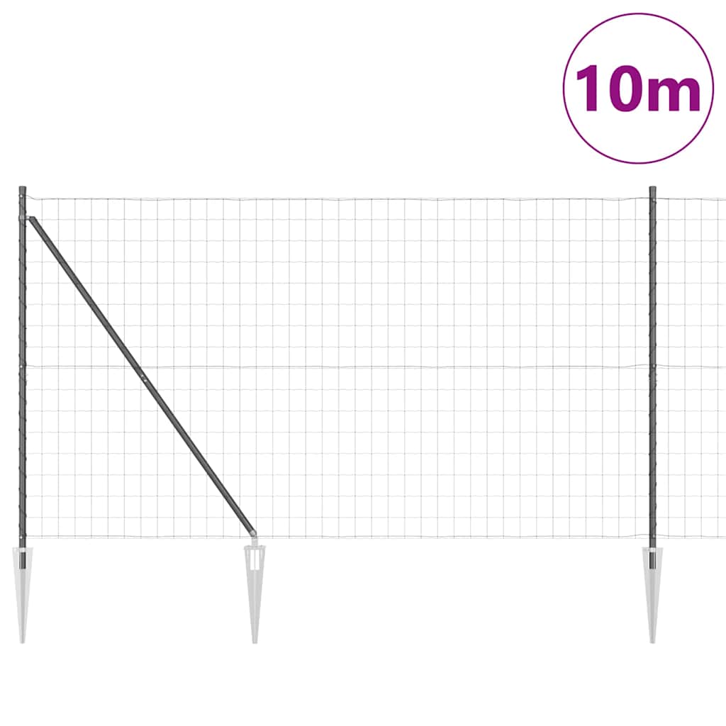 Euro ograda s špicama 10 x 1,5 m Čelik premazan PVC-om Siva