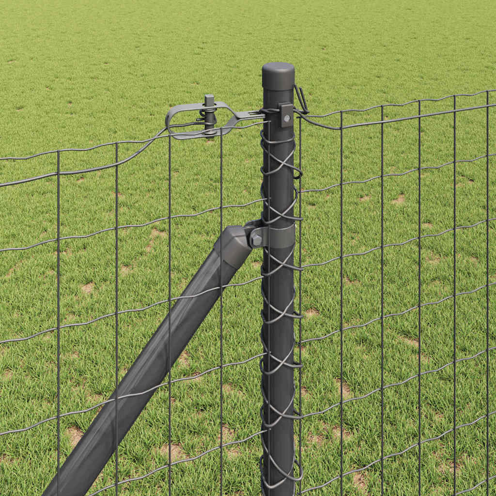 Ograda s postovima Siva 1,2 x 25 m Čelik i PVC