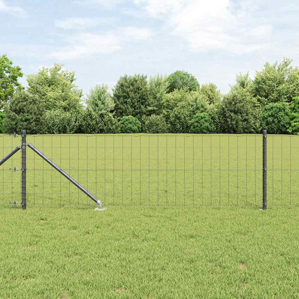 Euro ograda s špicama 25 x 0,4 m Čelik premazan PVC-om Siva