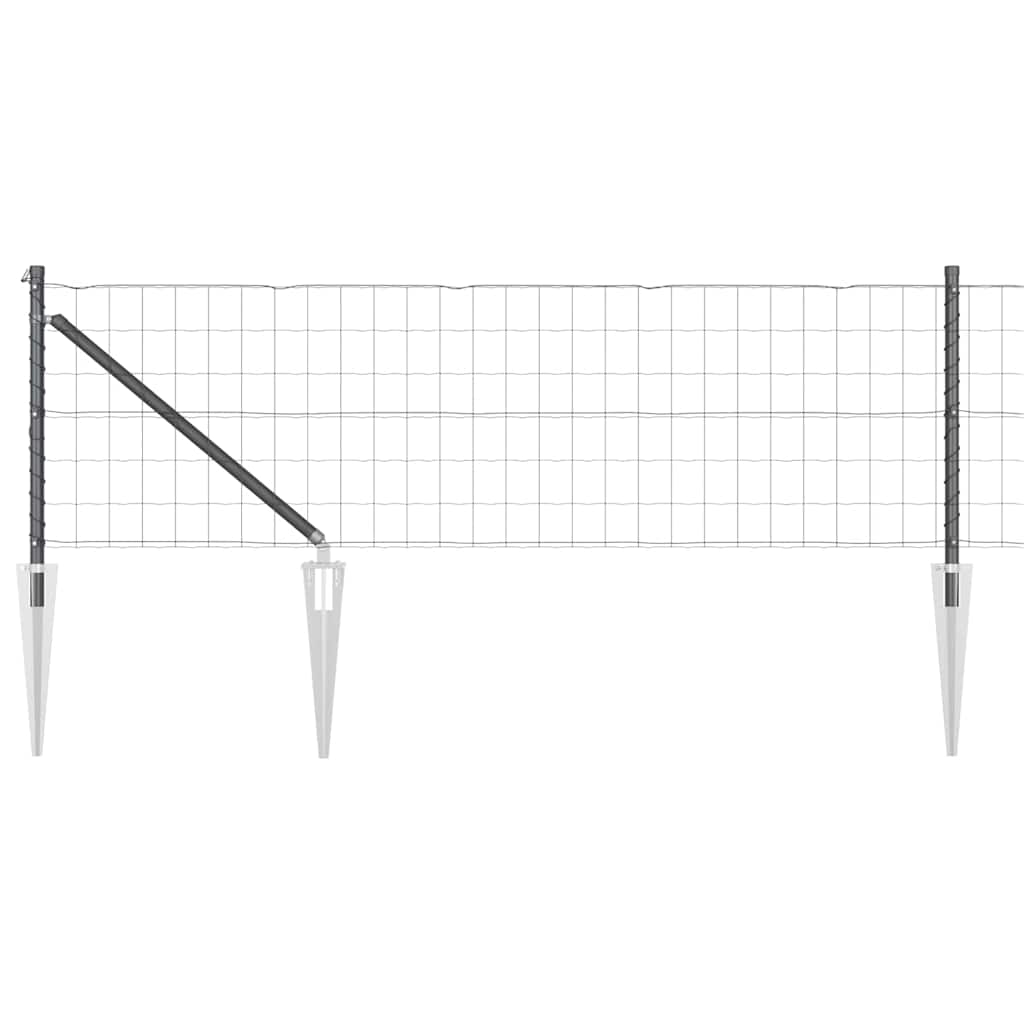 Euro ograda s špicama 25 x 0,4 m Čelik premazan PVC-om Siva