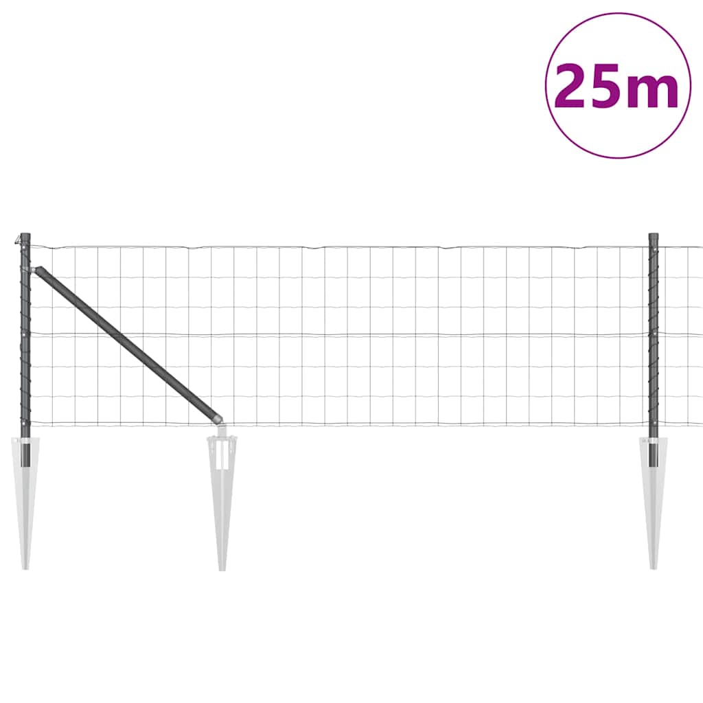 Euro ograda s špicama 25 x 0,4 m Čelik premazan PVC-om Siva