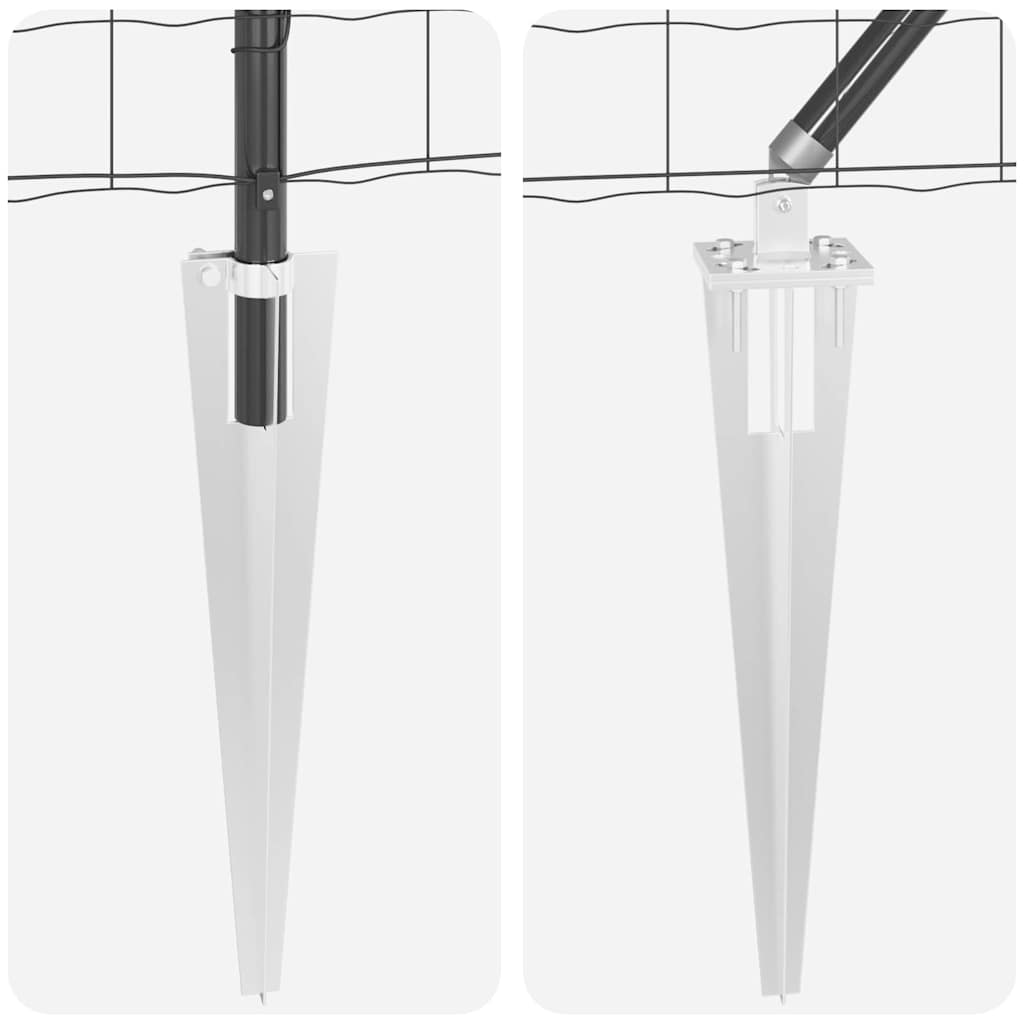 Ograda s postovima Siva 0,4 x 25 m Čelik i PVC