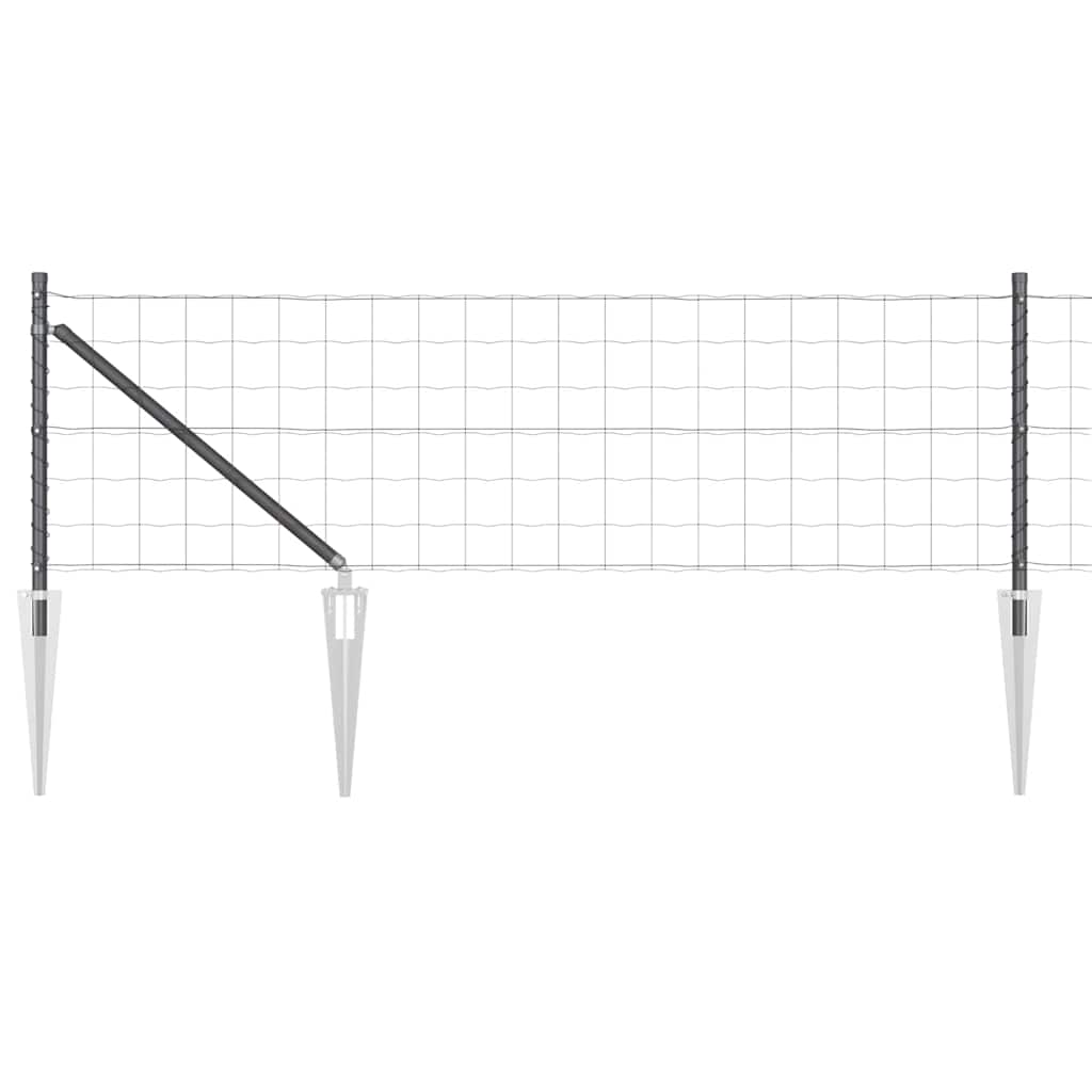Euro ograda s špicama 25 x 0,8 m Čelik premazan PVC-om Siva