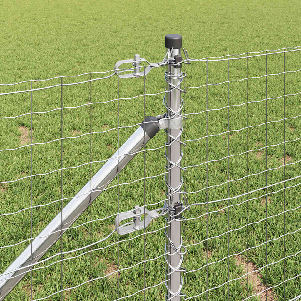 Ograda s postovima Srebrno 0,6 x 10 m Čelik