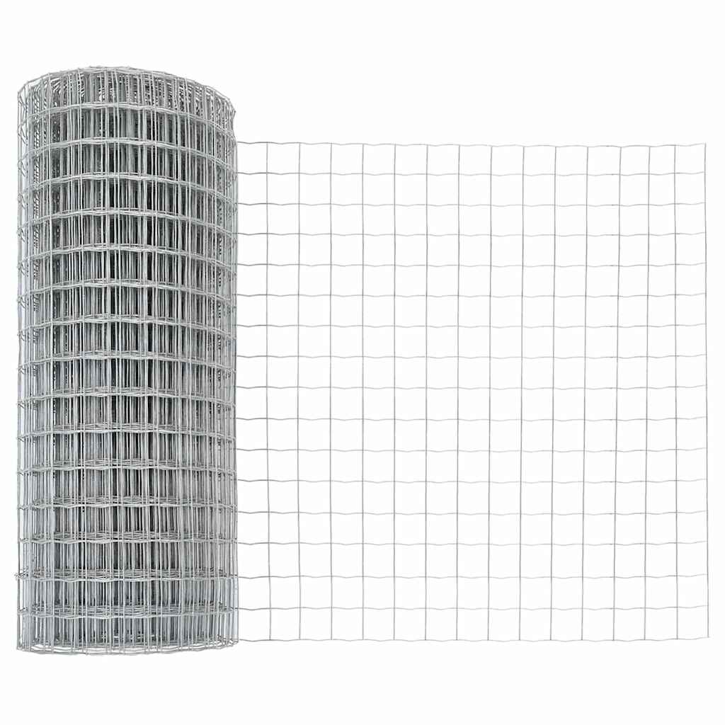 Ograda s postovima Srebrno 0,8 x 10 m Čelik