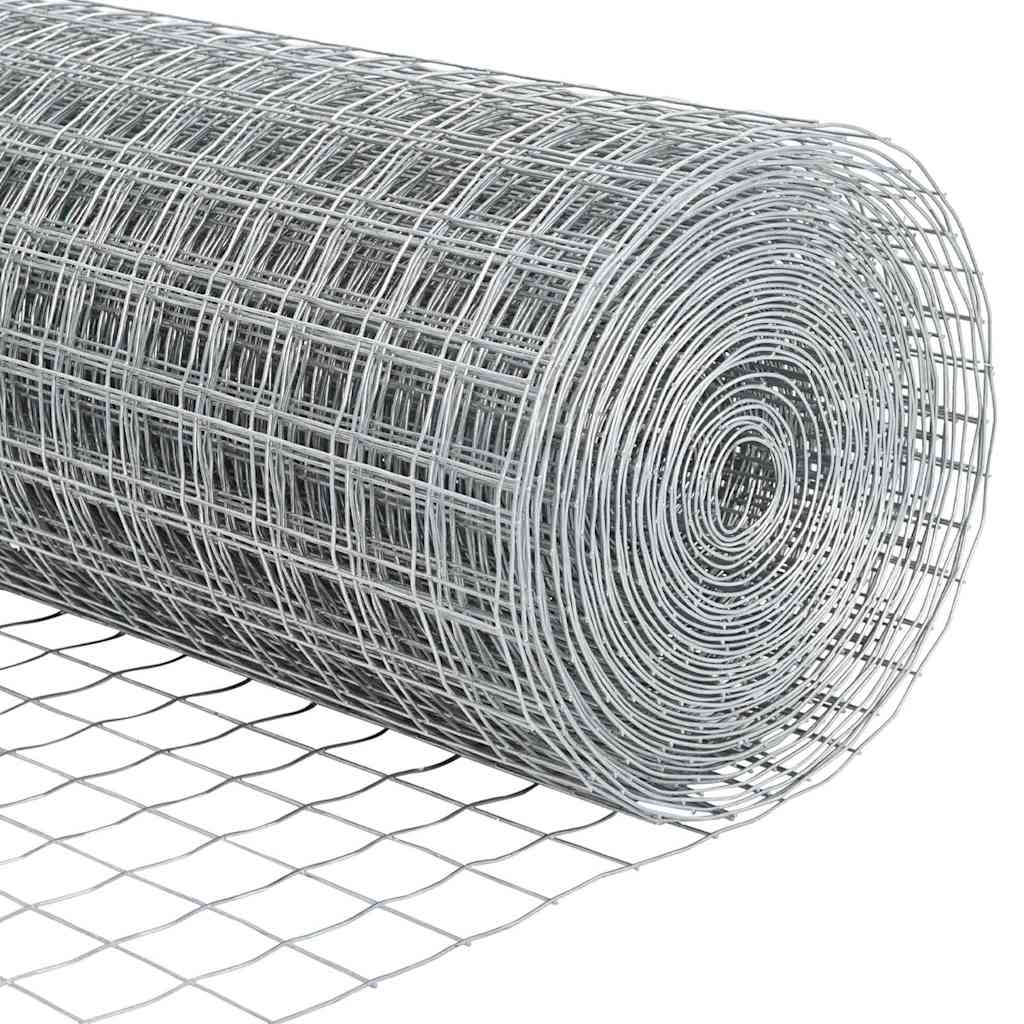 Ograda s postovima Srebrno 1 x 10 m Čelik