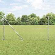 Ograda s postovima Srebrno 1,4 x 10 m Čelik