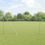 Ograda s postovima Srebrno 1,6 x 10 m Čelik