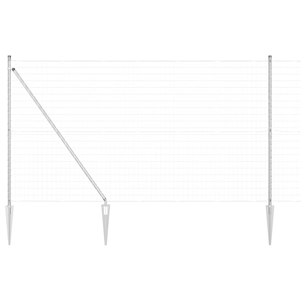 Ograda s postovima Srebrno 1,6 x 10 m Čelik