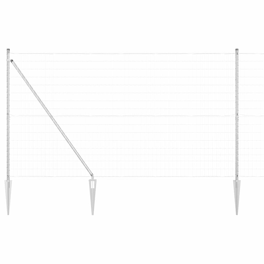 Ograda s postovima Srebrno 1,6 x 10 m Čelik