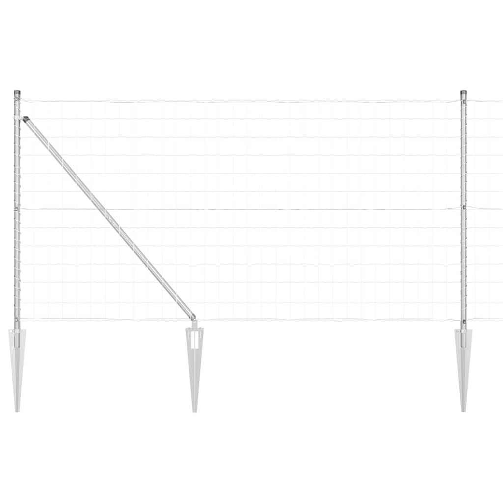 Ograda s postovima Srebrno 1 x 10 m Čelik