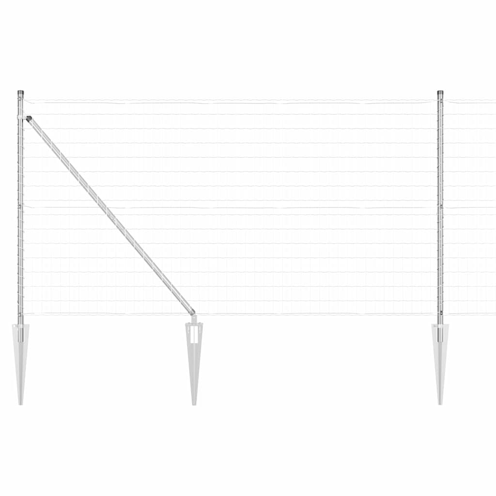 Ograda s postovima Srebrno 1 x 25 m Čelik