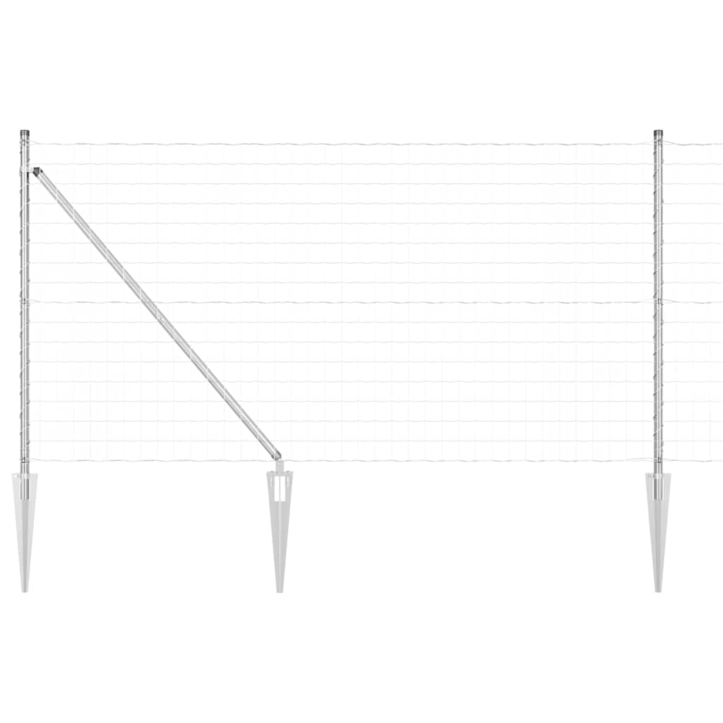 Ograda s postovima Srebrno 1 x 10 m Čelik
