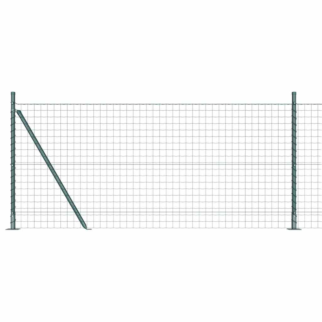 Ograda s postovima Zelena 1 x 10 m Čelik i PVC