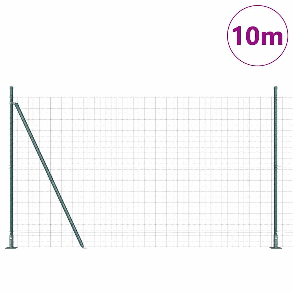Ograda s postovima Zelena 1,4 x 10 m Čelik i PVC