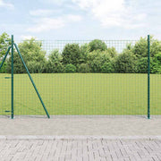 Ograda s stupovima Zelena 1.6 x 10 m Čelik