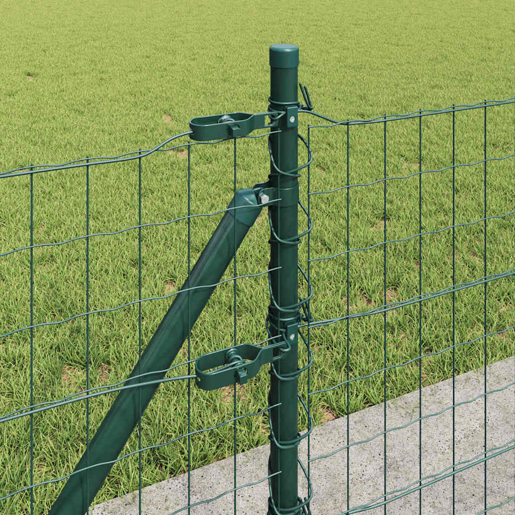 Ograda s postovima Zelena 0,4 x 10 m Čelik i PVC