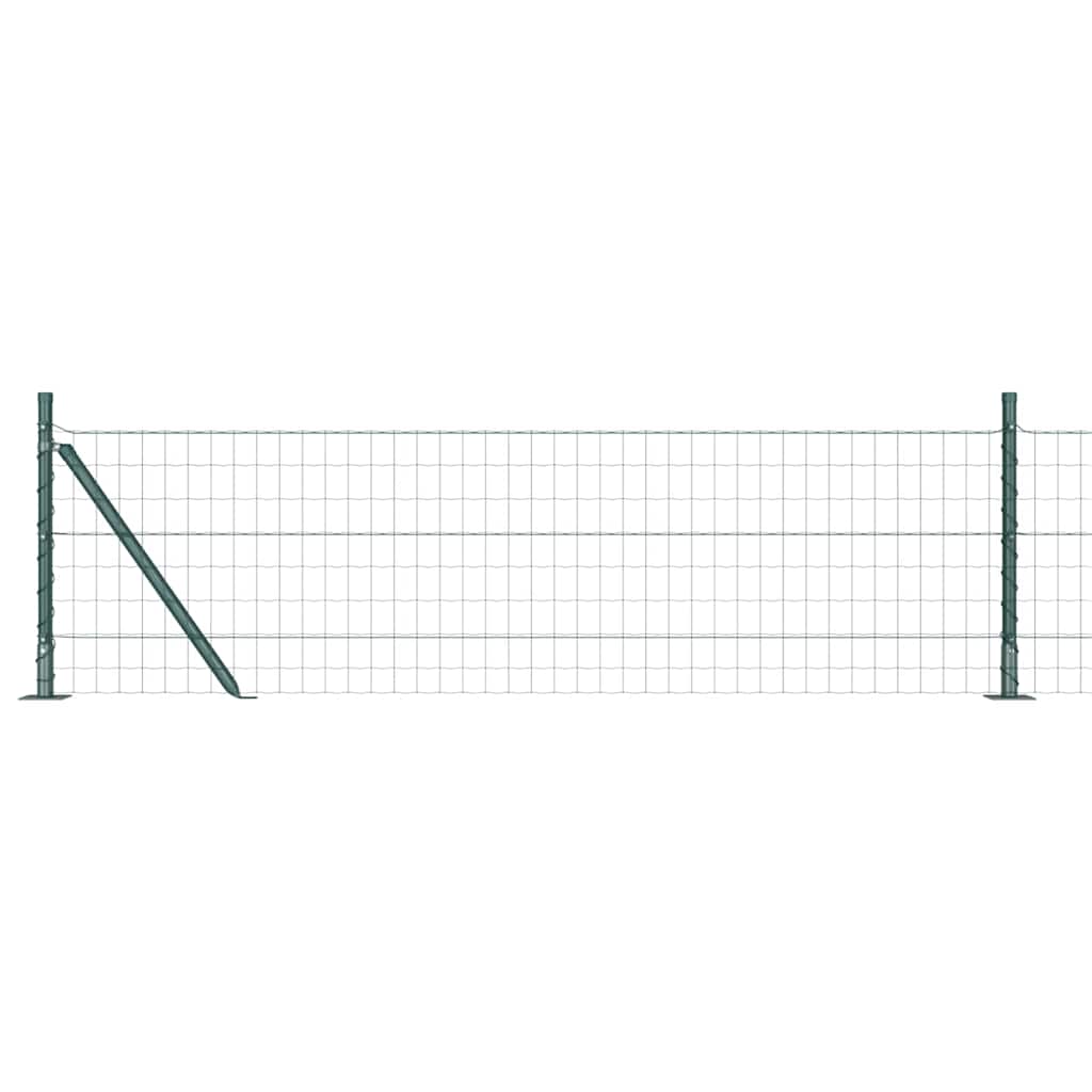 Ograda s postovima Zelena 0,4 x 10 m Čelik i PVC