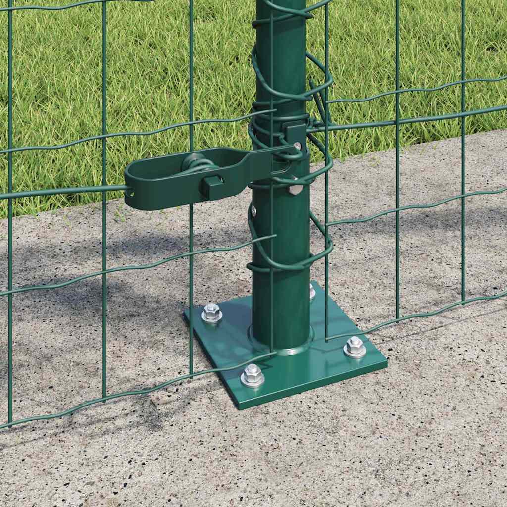 Ograda s postovima Zelena 1 x 10 m Čelik i PVC