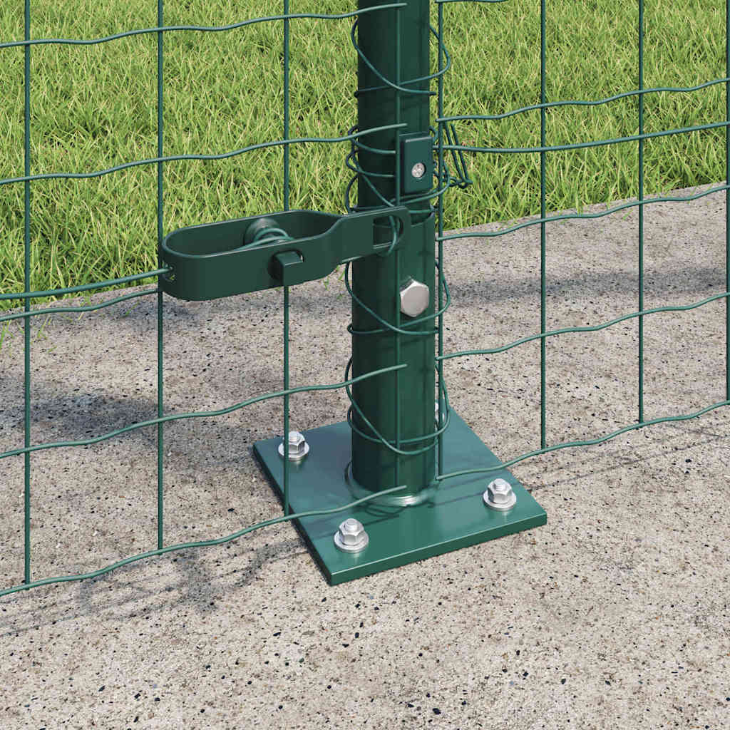 Ograda s postovima Zelena 1,6 x 10 m Čelik i PVC