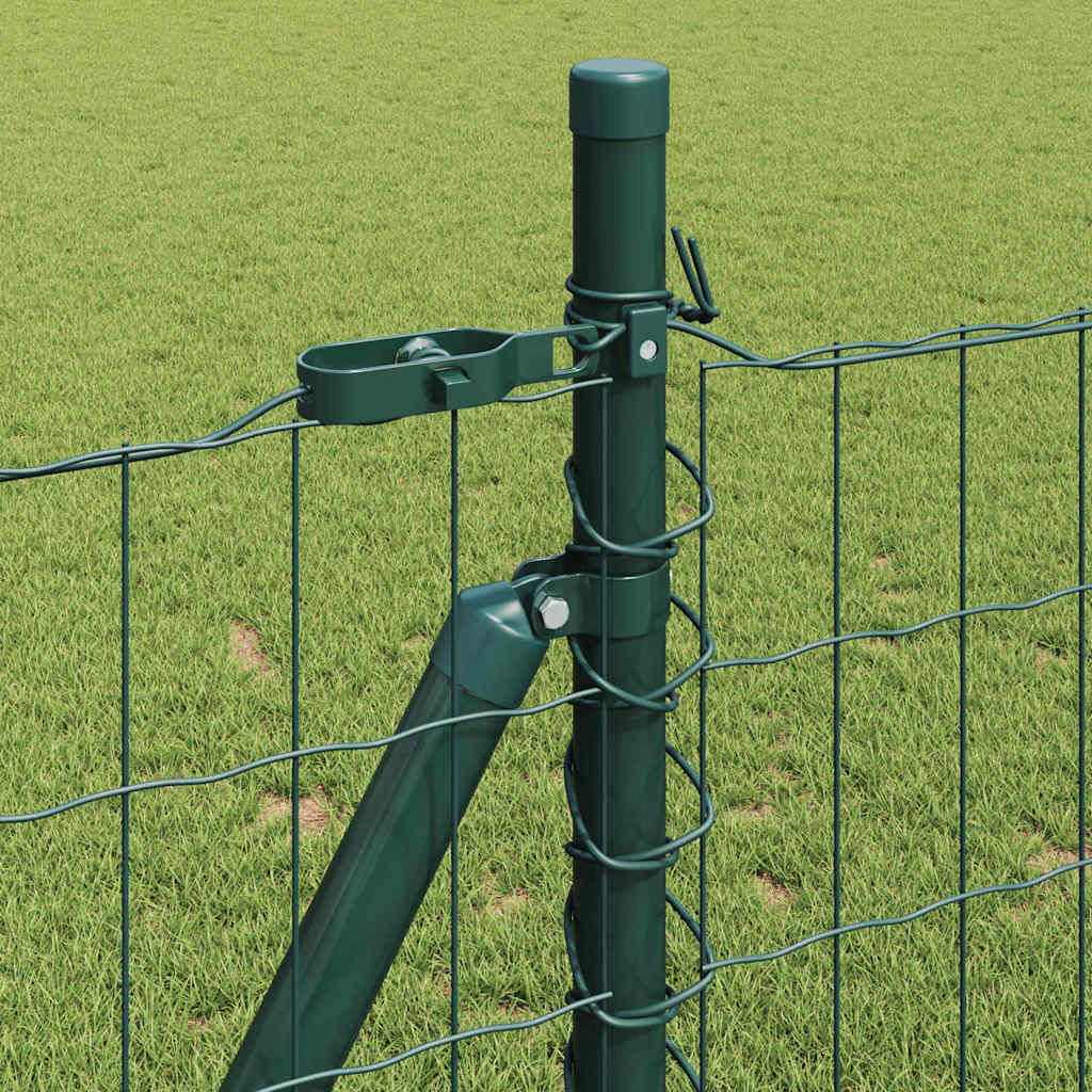 Ograda s postovima Zelena 0,8 x 10 m Čelik i PVC