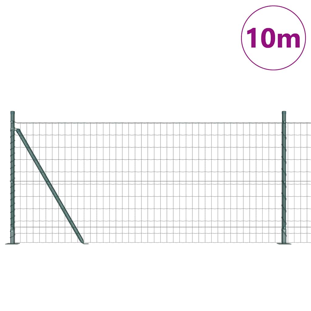 Euro Ograđivanje s Betonskom Bazom 10 x 0,8 m Zelena Mreža