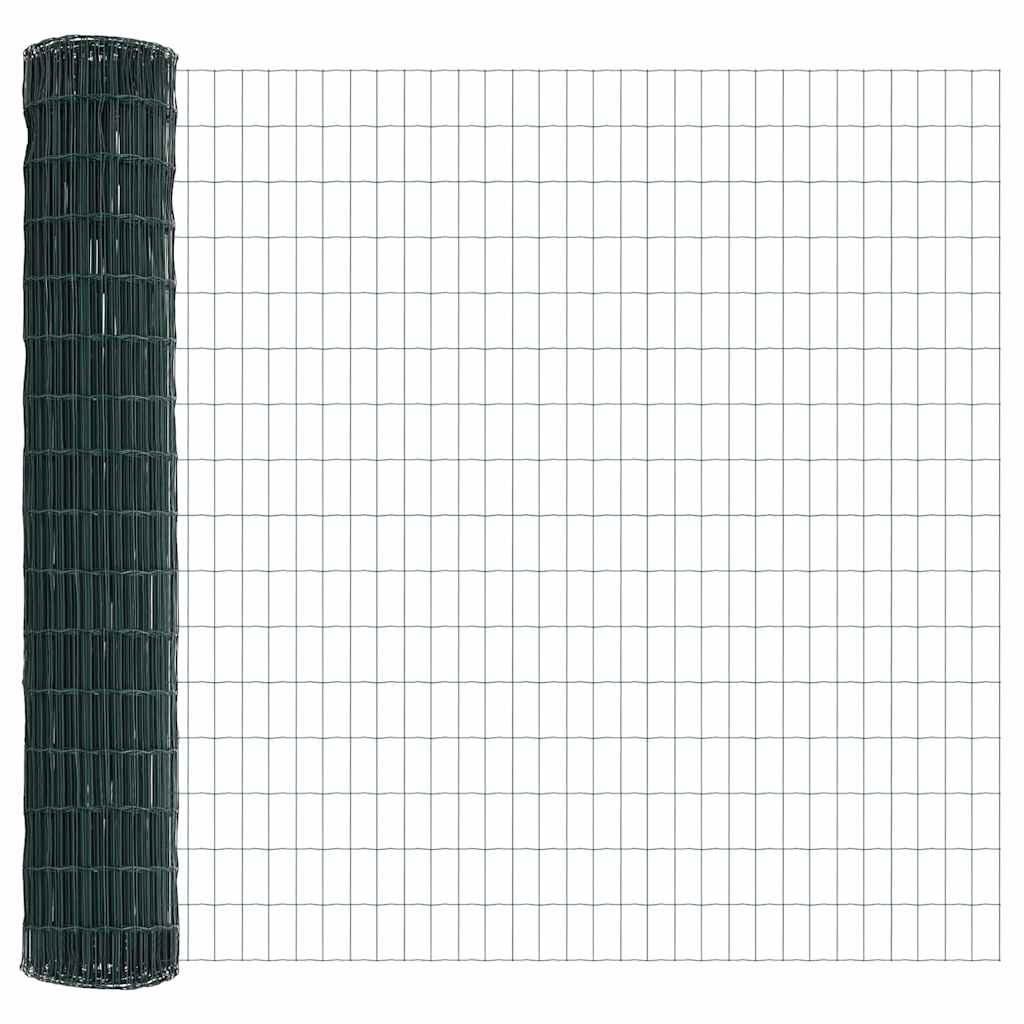 Ograda s postovima Zelena 1,4 x 10 m Čelik i PVC