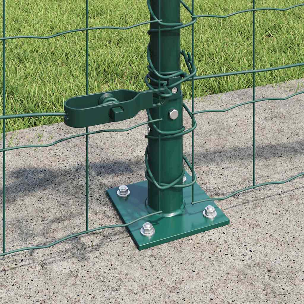 Ograda s postovima Zelena 0,4 x 10 m Čelik i PVC