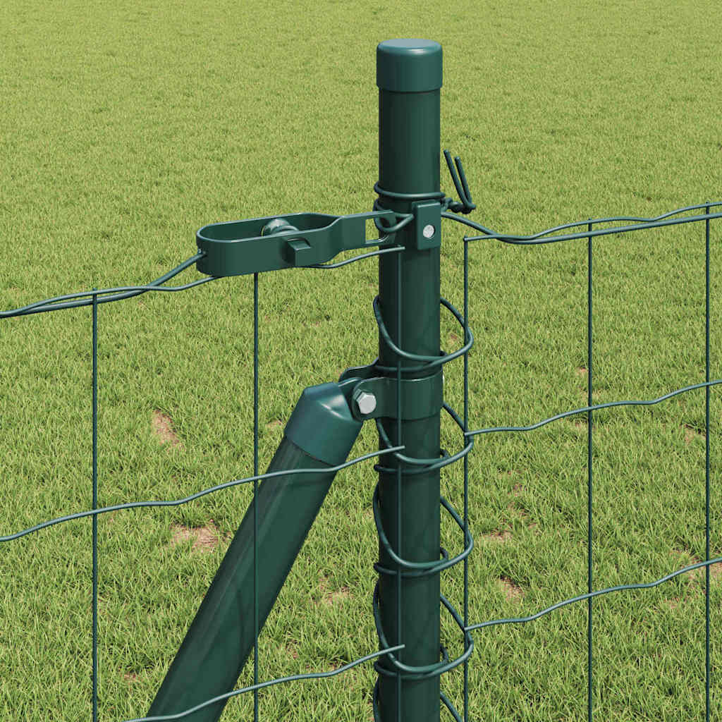 Ograda s postovima Zelena 1 x 10 m Čelik i PVC