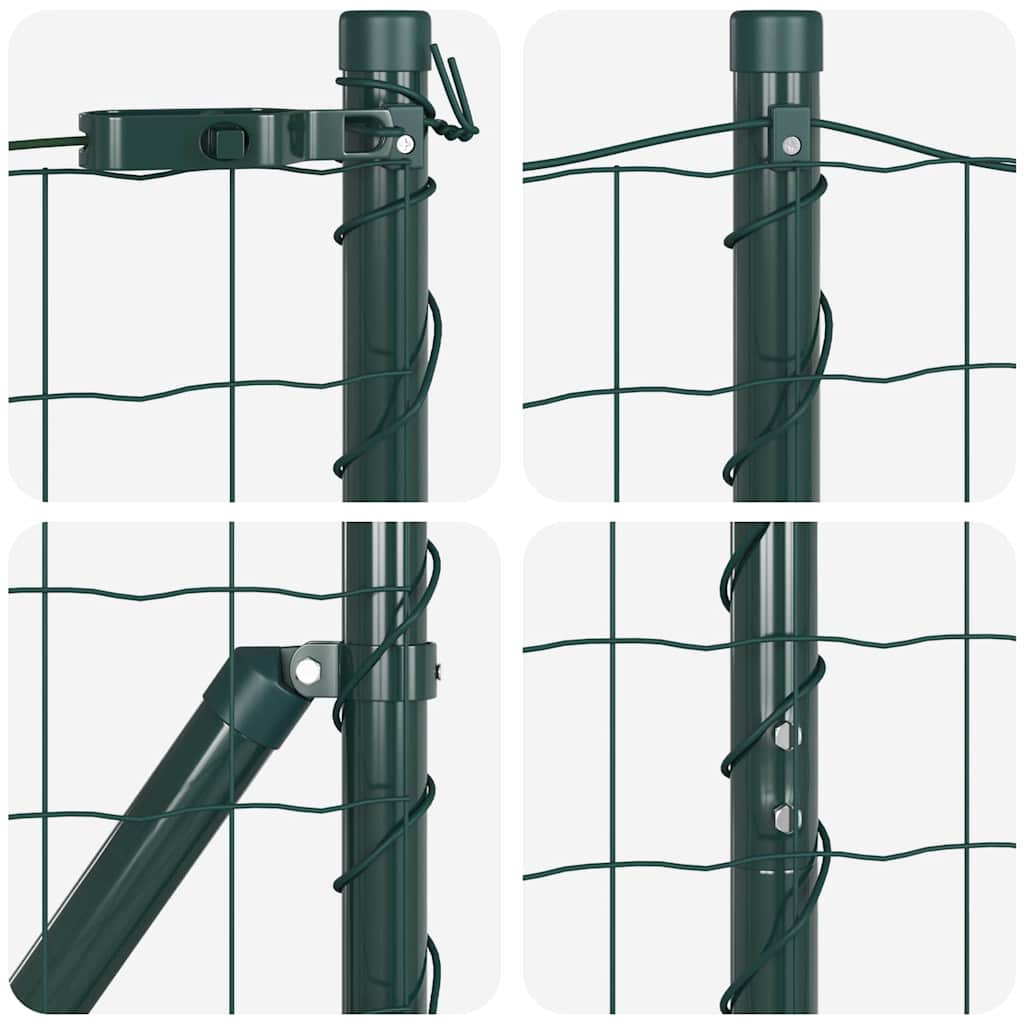 Ograda s postovima Zelena 1,2 x 10 m Čelik i PVC