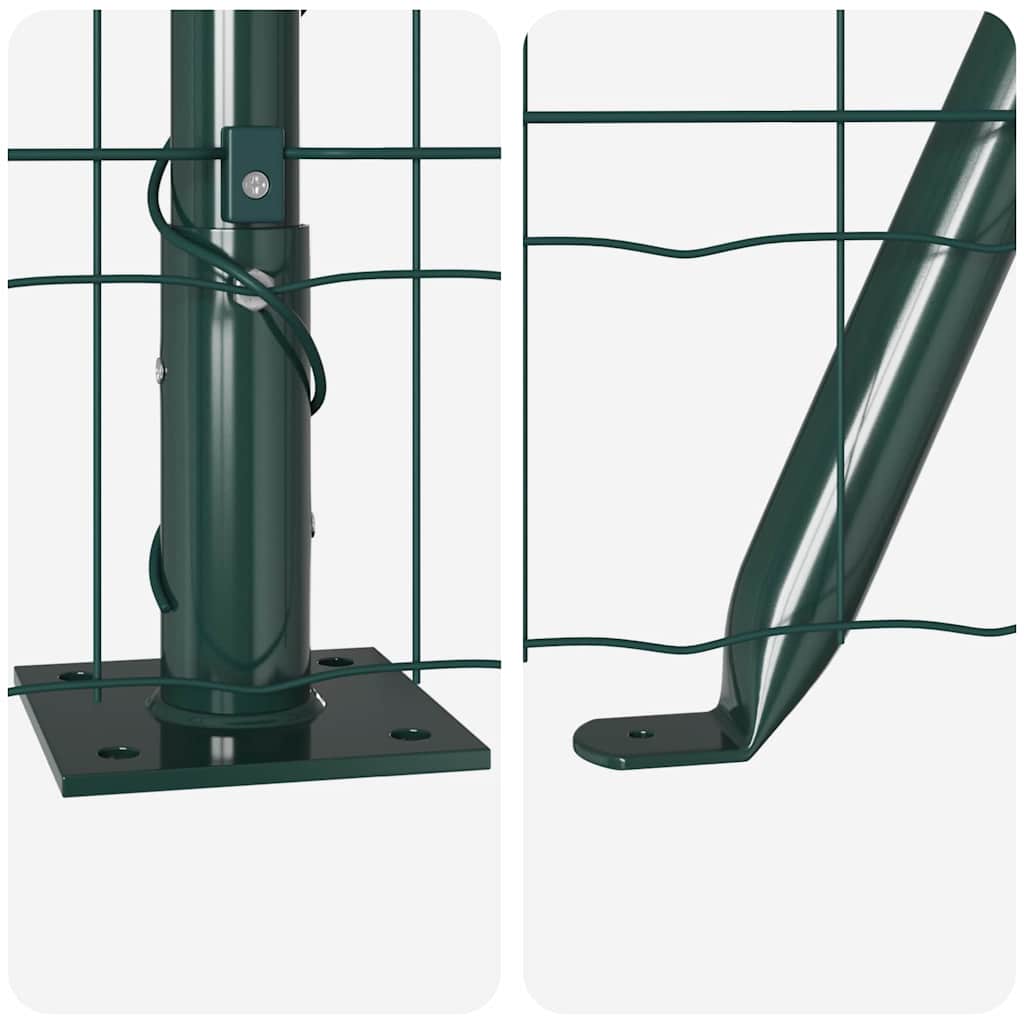 Ograda s postovima Zelena 1,2 x 10 m Čelik i PVC