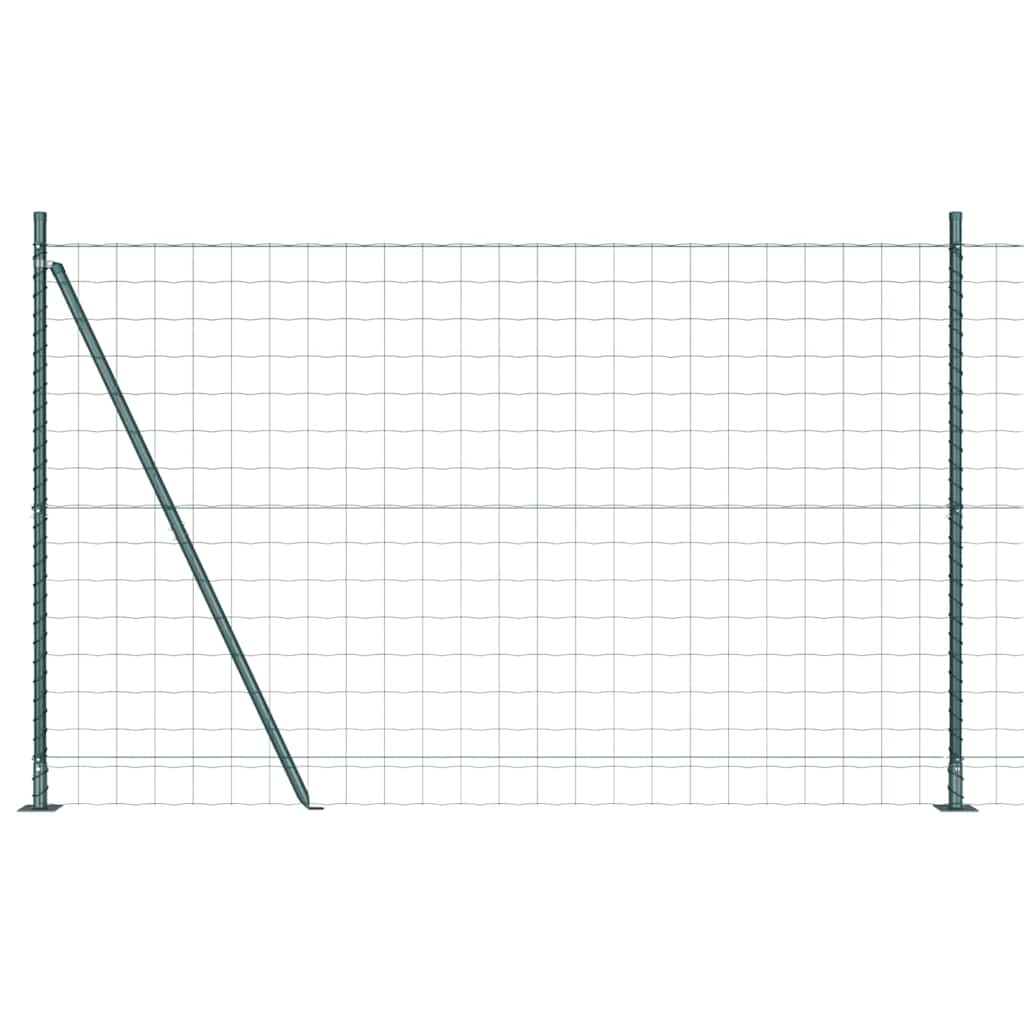 Ograda s postovima Zelena 1,4 x 10 m Čelik i PVC