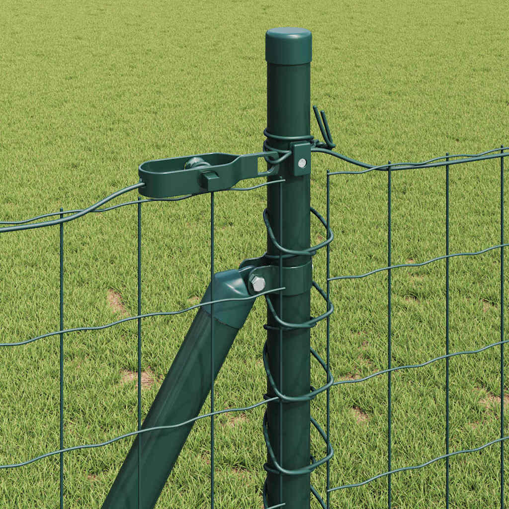 Ograda s postovima Zelena 0,8 x 25 m Čelik i PVC