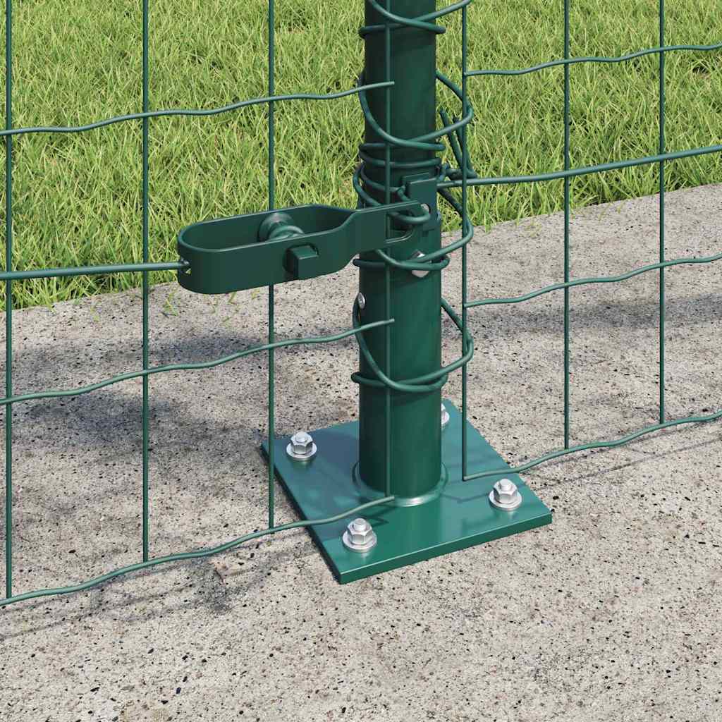 Ograda s postovima Zelena 1 x 25 m Čelik i PVC