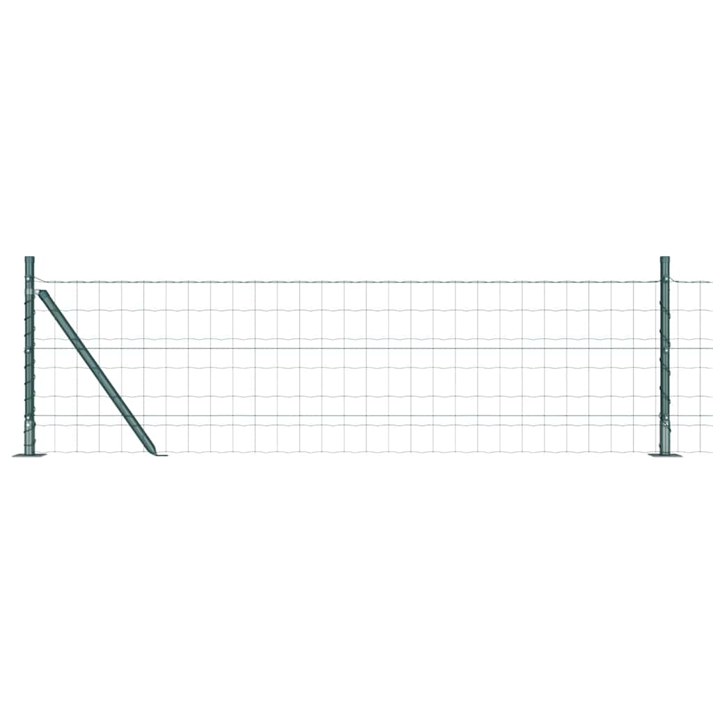 Ograda s postovima Zelena 0,4 x 25 m Čelik i PVC
