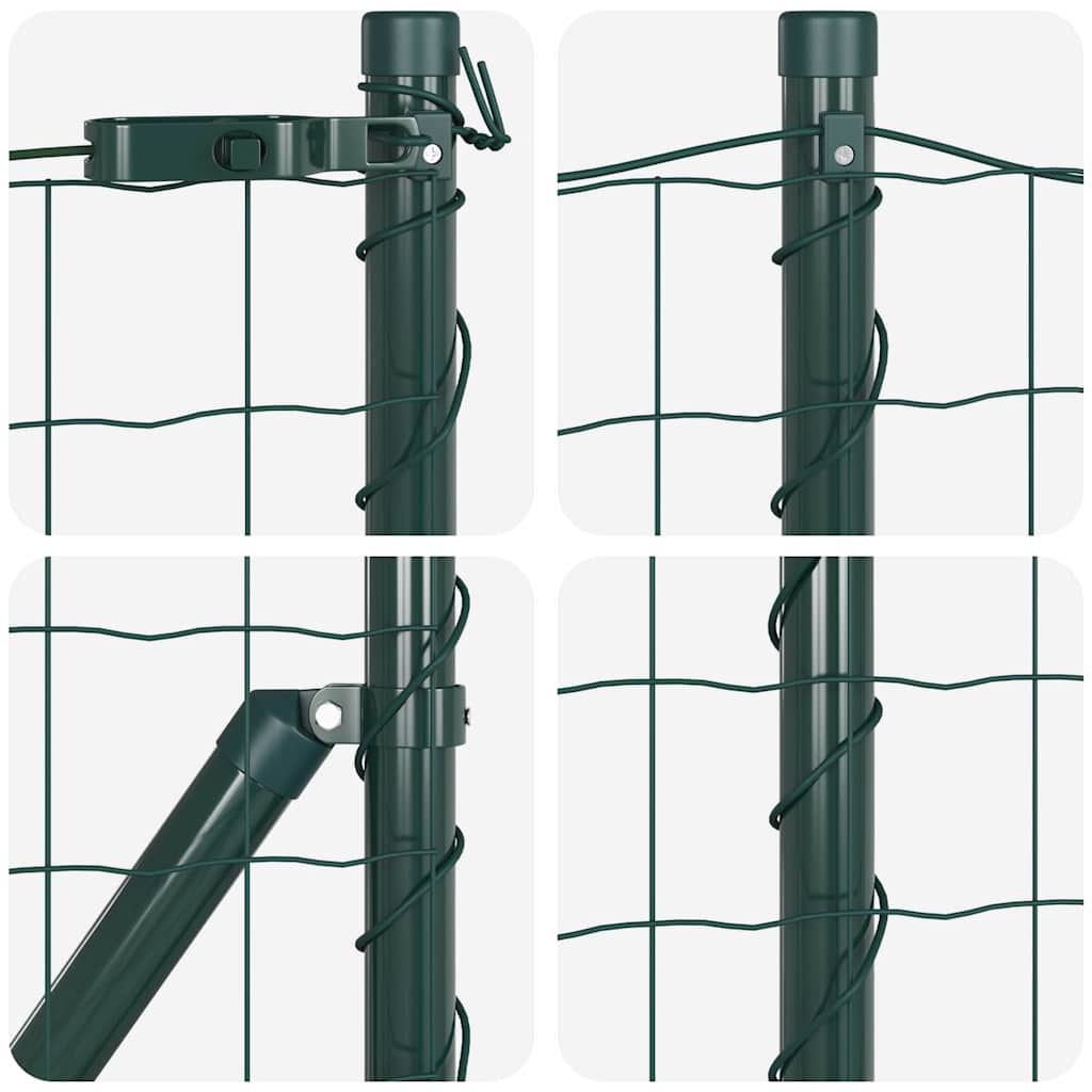 Ograda s postovima Zelena 0,8 x 25 m Čelik i PVC