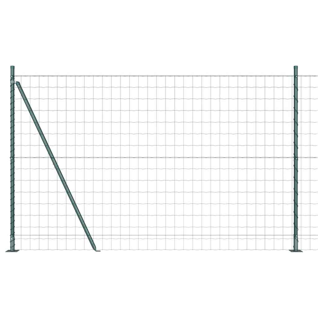 Ograda s postovima Zelena 1,2 x 25 m Čelik i PVC