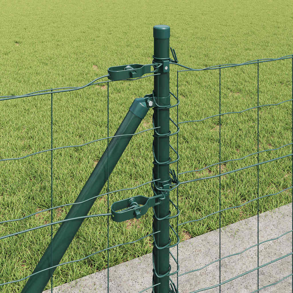 Ograda s postovima Zelena 0,4 x 25 m Čelik i PVC