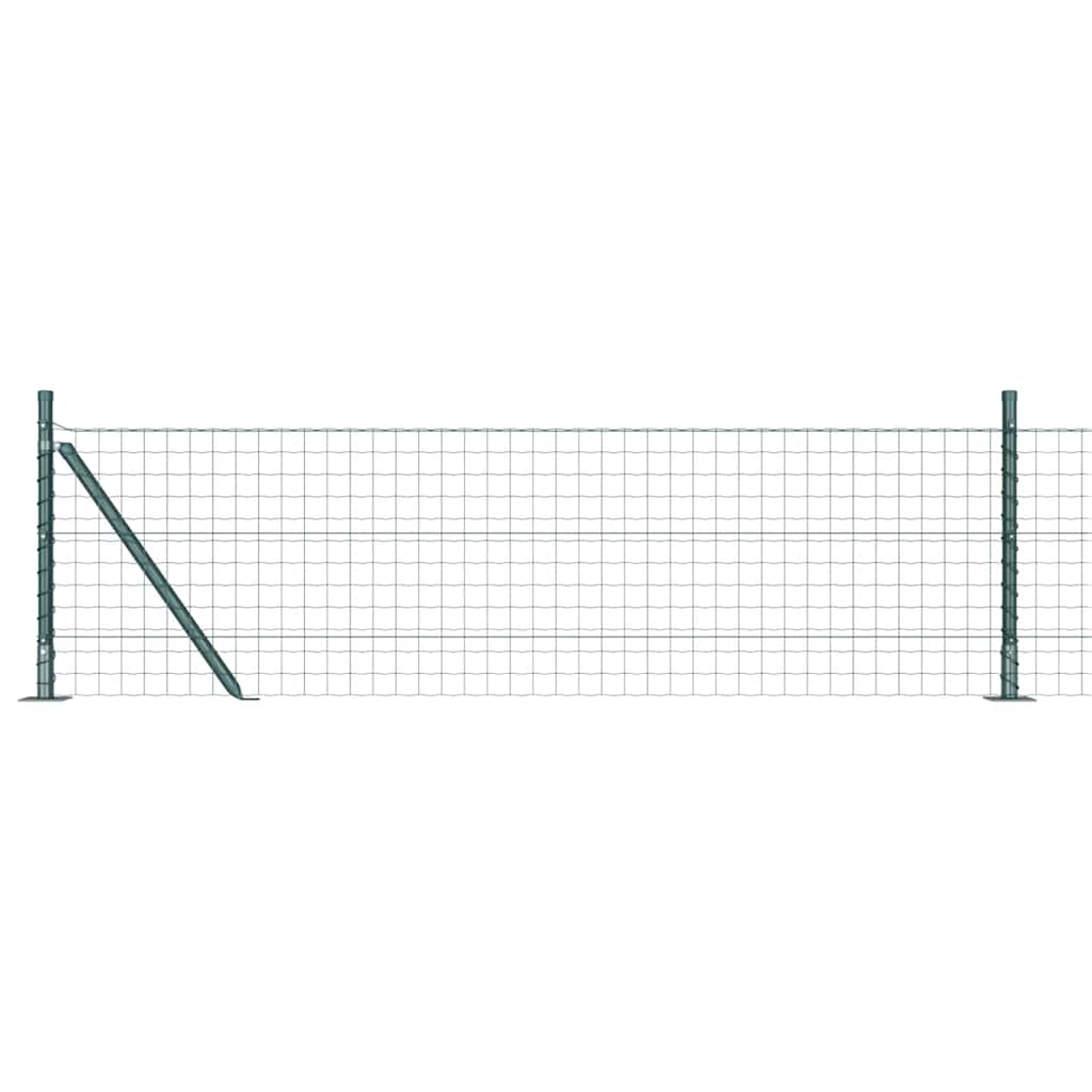 Ograda s postovima Zelena 0,6 x 50 m Čelik i PVC